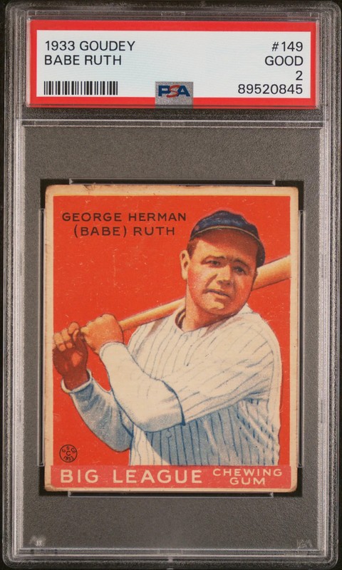 1933 Goudey Babe Ruth #149 PSA 2