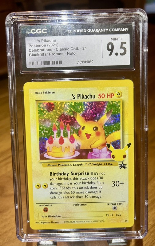 2021 POKEMON CELEBRATIONS CLASSIC COLLECTION #24 BIRTHDAY PIKACHU-HOLO CGC 9.5