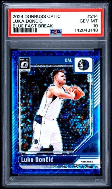 2024 PANINI DONRUSS OPTIC BLUE FAST BREAK #214 LUKA DONCIC 49/49 PSA 10