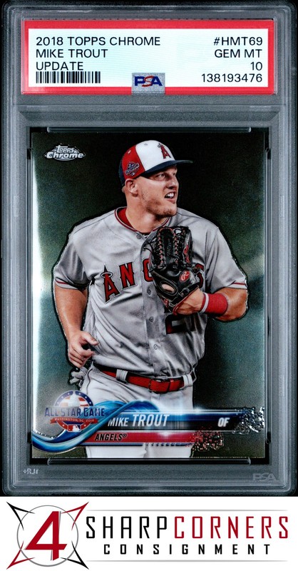 2018 TOPPS CHROME UPDATE #HMT69 MIKE TROUT ANGELS PSA 10