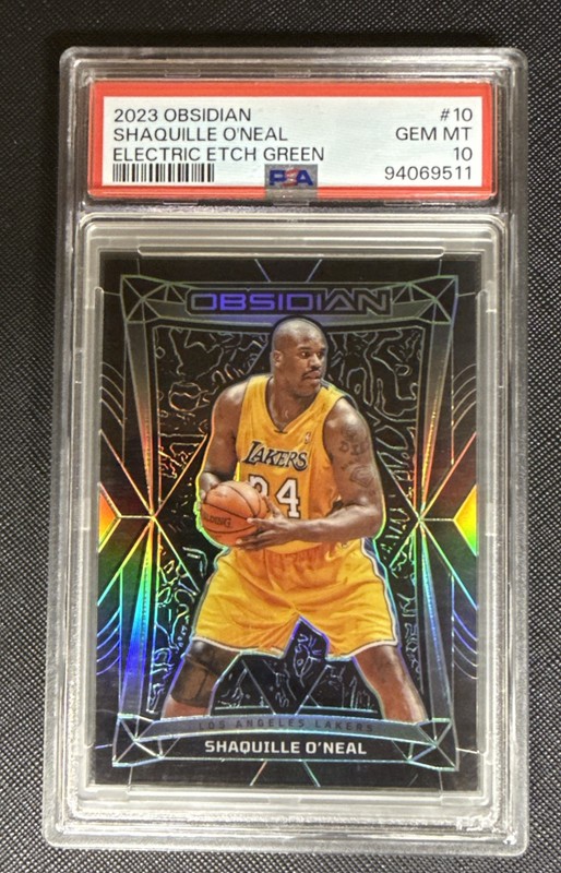 2023 PANINI OBSIDIAN Electric Etch Green SHAQUILLE O'NEAL #01/25 PSA 10 Pop 2!!