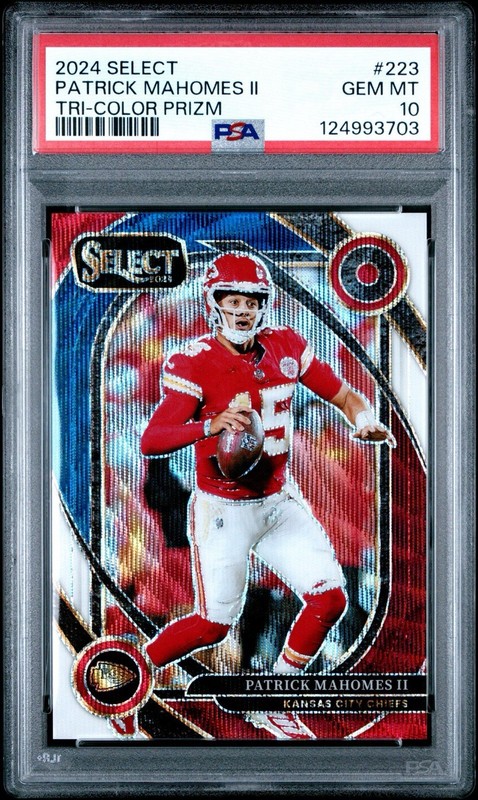 Patrick Mahomes 2024 Panini Select Tri Color Prizm #’d/149 PSA 10 GEM MINT