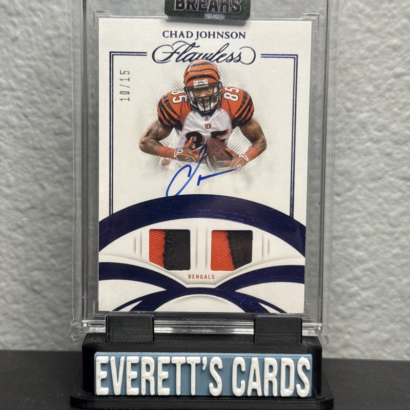 2025 Panini Flawless Football Chad Johnson 10/15 Game Used Patch Auto Bengals