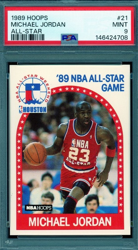 1989 Hoops # 21 Michael Jordan All-Star HOF PSA 9 Mint Bulls (146424708)