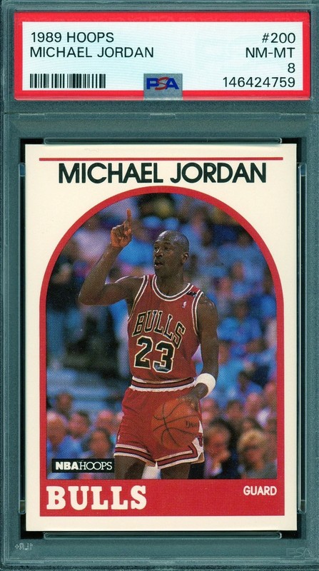 1989 Hoops # 200 Michael Jordan HOF PSA 8 NM-MT Bulls (146424759)