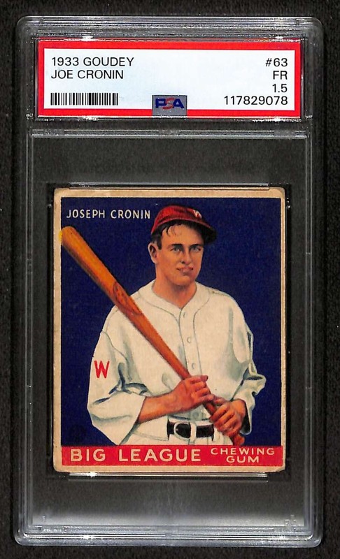 1933 Goudey #63 Joe Cronin HOF BAT PSA 1.5 FAIR C104967