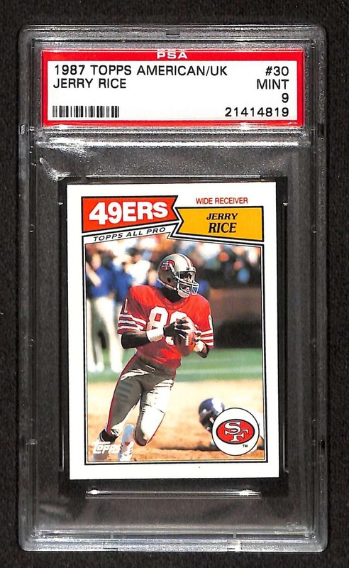 1987 Topps American/UK #30 Jerry Rice HOF  PSA 9 MINT C105076