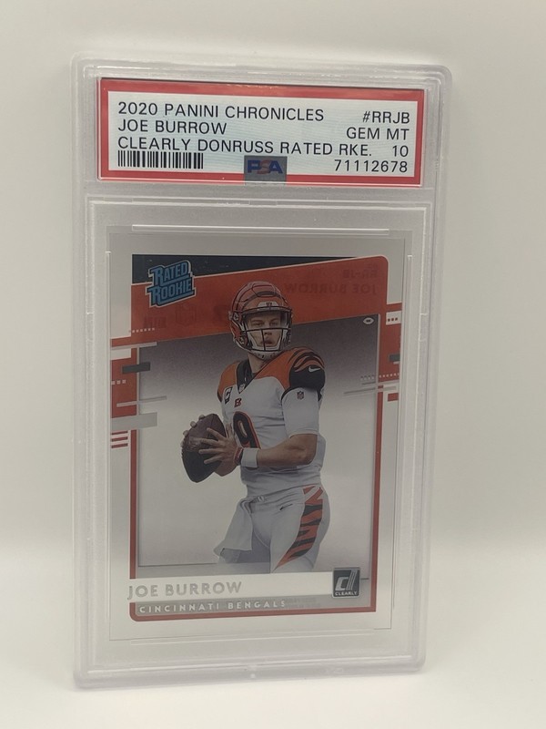 2020 Panini Joe Burrow Chronicles Clearly Donruss Rated Rookie PSA 10 (RC)