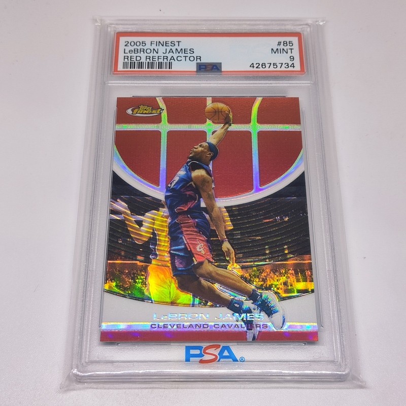 2005-06 Topps Finest Red Refractors #85 LeBRON JAMES /169 PSA 9!! Mint