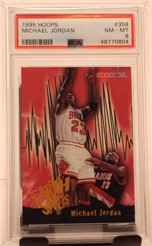 1995-96 Hoops #358 Michael Jordan PSA 8 Graded Basketball Card NBA 95-96 1996