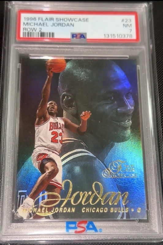 Fleer 1996-97 Flair Showcase Michael Jordan Bulls #23 Row 2 PSA 7