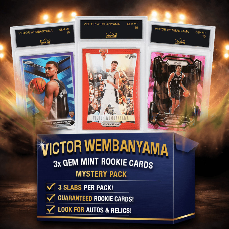 3x Victor Wembanyama RC Gem Mint Basketball Rookie Cards Mystery Pack - HOFSM 10