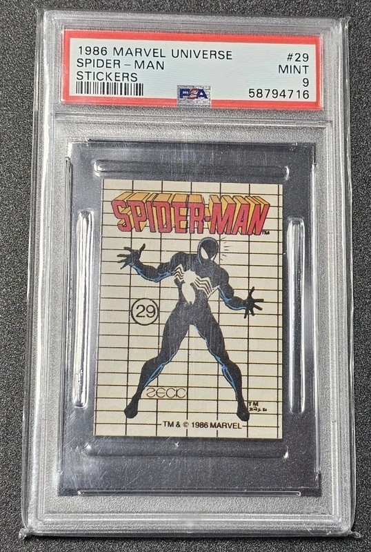 SPIDER-MAN 1986 COMIC IMAGES MARVEL UNIVERSE STICKERS #29 PSA 9 Rare