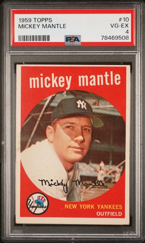 1959 Topps Mickey Mantle #10 PSA 4