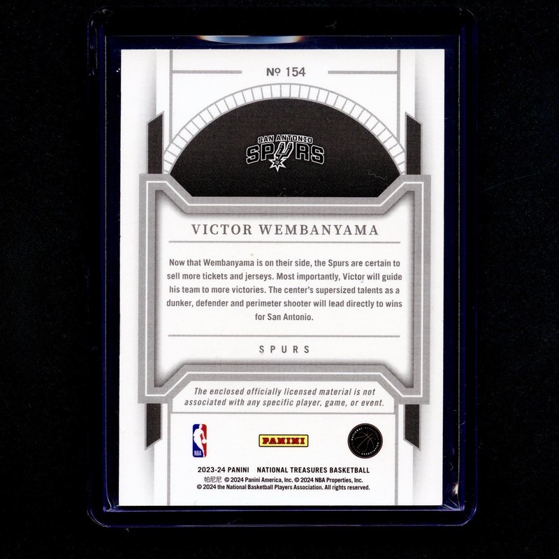 2023 National Treasures Victor Wembanyama Rookie Patch /99 RC Spurs TRUE view 2
