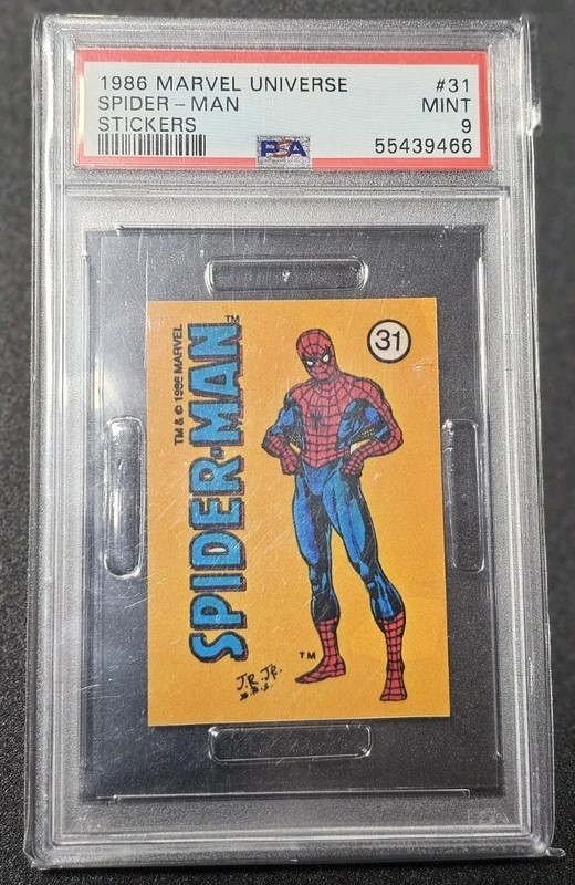 1986 Comic Images Marvel Stickers Spider-Man #31 PSA 9
