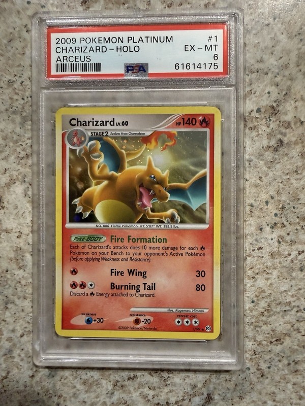 2009 Pokemon Platinum Arceus - Charizard Holo 1/99 - PSA 6