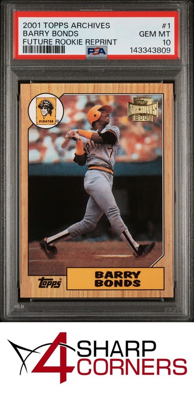 2001 TOPPS ARCHIVES ROOKIE REPRINT #1 BARRY BONDS PSA 10