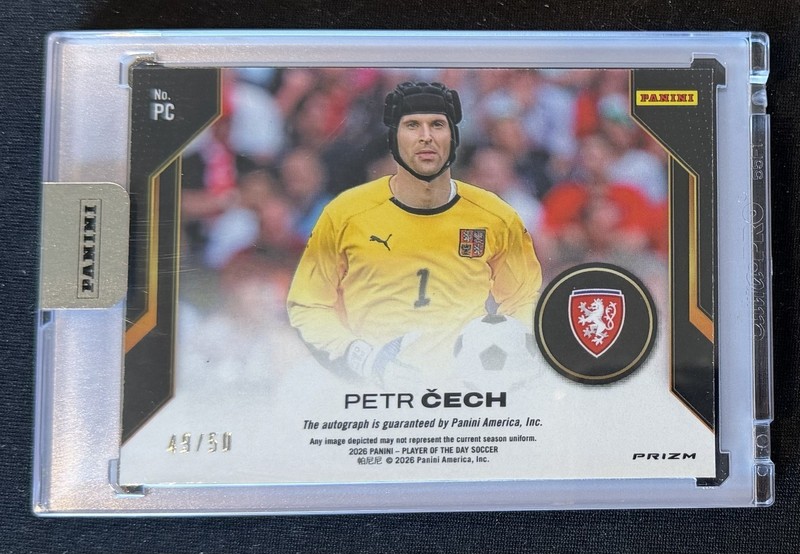 PETR CECH 2026 PLAYER OF THE DAY PRIZM AUTOGRAPH AUTO 49/50 GK SLABBED CZECH view 2
