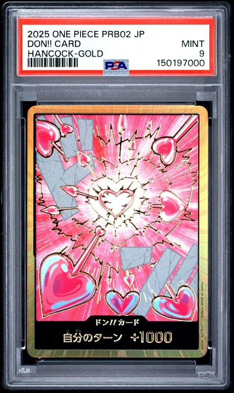ONE PIECE JAPANESE PRB02-THE BEST- VOL.2 DON!! CARD BOA HANCOCK-GOLD PSA 9