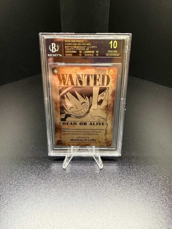 One Piece CCG Monkey.D.Luffy Wanted Poster OP13-118 BGS 10 BLACK LABEL