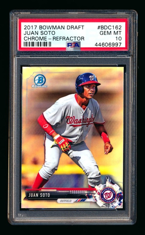 2017 BOWMAN CHROME JUAN SOTO RC REFRACTOR NATIONALS METS ROOKIE SP PSA 10 GEM!