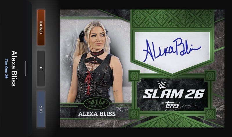 Alexa Bliss - Green Foil Top Shelf Signature Iconic - Topps Slam WWE Tier One 26
