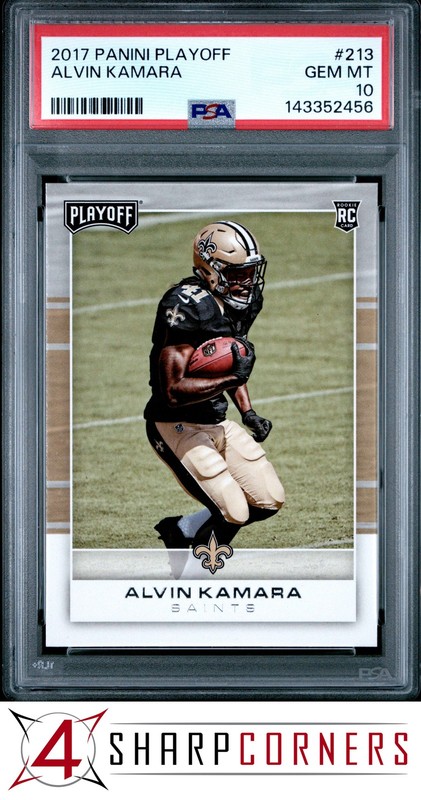 2017 PANINI PLAYOFF #213 ALVIN KAMARA RC PSA 10