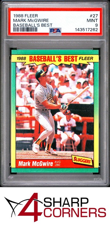 1988 FLEER BASEBALL'S BEST #27 MARK McGWIRE ATHLETICS PSA 9
