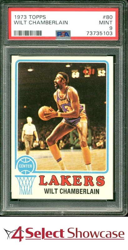 1973 TOPPS #80 WILT CHAMBERLAIN LAKERS HOF PSA 9