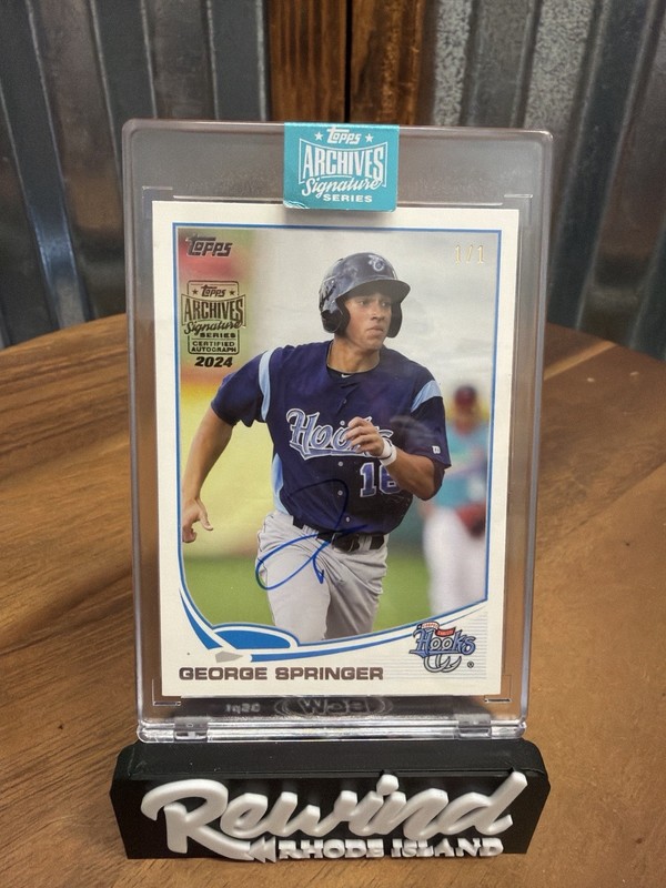 2024 Topps Archives Signature George Springer 1/1 On Card Auto Buyback UCONN