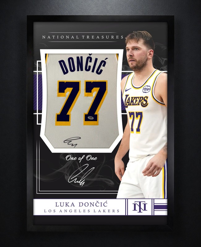 Luka Doncic Signed Los Angeles Lakers Nike Jersey Framed PSA COA Auto Display