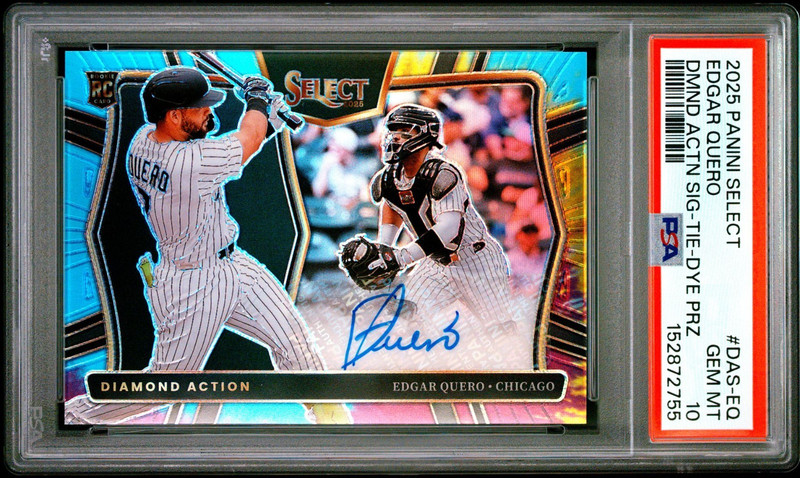 2025 Select Diamond Action Signatures Edgar Quero Tie Dye Auto /25 PSA 10 GEM MT