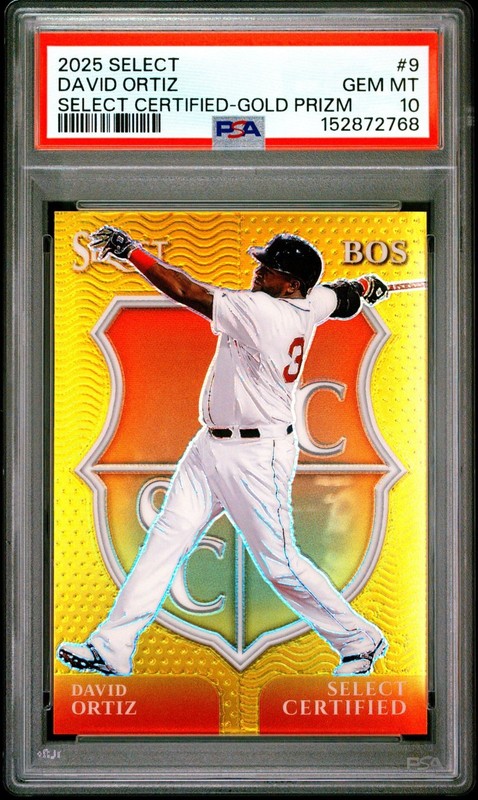 2025 Select Certified David Ortiz Gold Prizm /10 #9 PSA 10 GEM MINT HOF