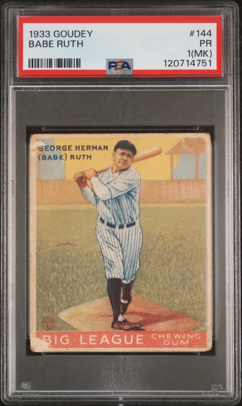 1933 Goudey Babe Ruth #144 PSA 1 MK
