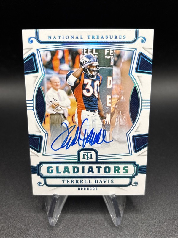 2025 National Treasures Terrell Davis Gladiators Platinum Foil On Card Auto 1/1