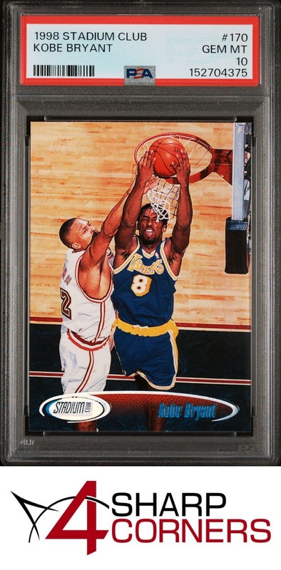 1998 STADIUM CLUB #170 KOBE BRYANT LAKERS HOF PSA 10