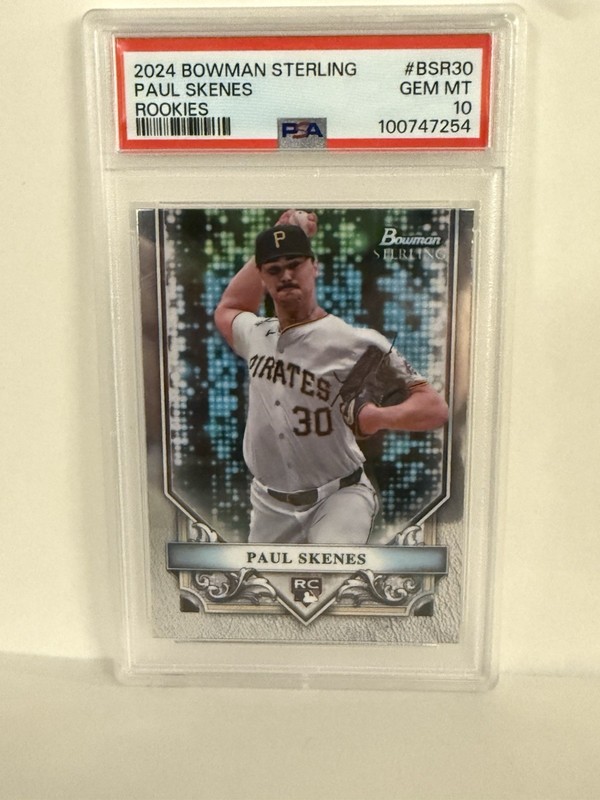 Topps 2024 Bowman Sterling Paul Skenes Rookie BSR-30 PSA 10 Pirates
