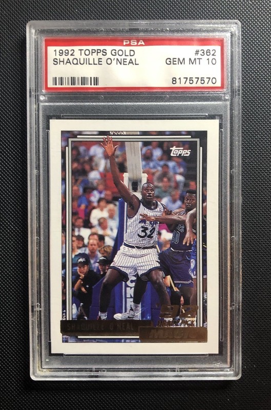 Shaquille O’Neal PSA 10 Gold 1992 Topps #362