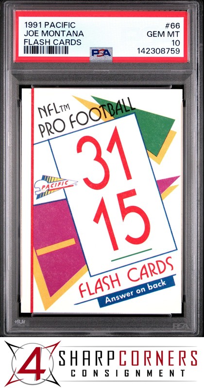 1991 PACIFIC FLASH CARDS #66 JOE MONTANA 49ERS HOF PSA 10