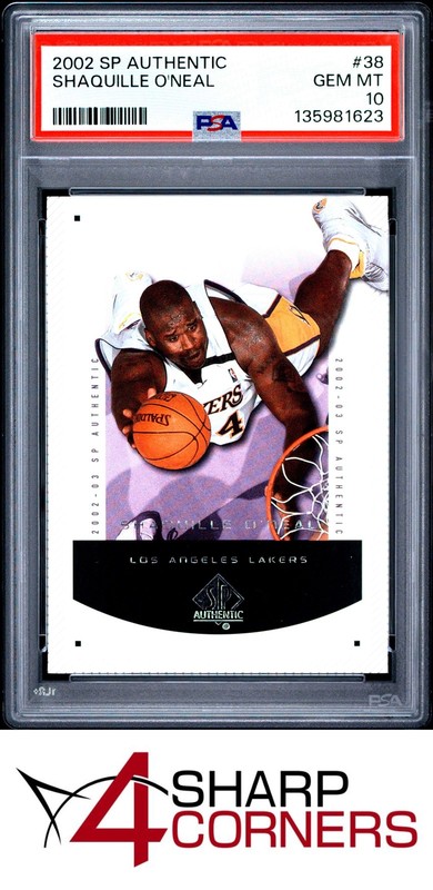 2002 SP AUTHENTIC #38 SHAQUILLE O'NEAL LAKERS HOF PSA 10