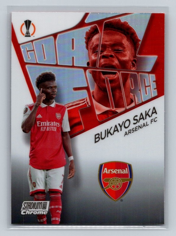 2022 Topps Stadium Club Chrome UEFA Competitions Goal Force Bukayo Saka #GF-BS 2