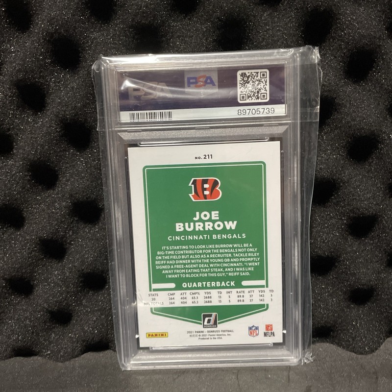 2021 Panini Donruss - Joe Burrow #211 Press Proof Premium PSA 9 MINT view 2