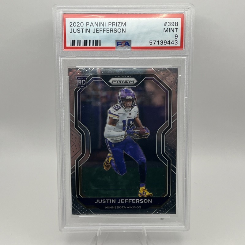 Panini 2020 Prizm Justin Jefferson #398 Rookie  Minnesota Vikings PSA 9