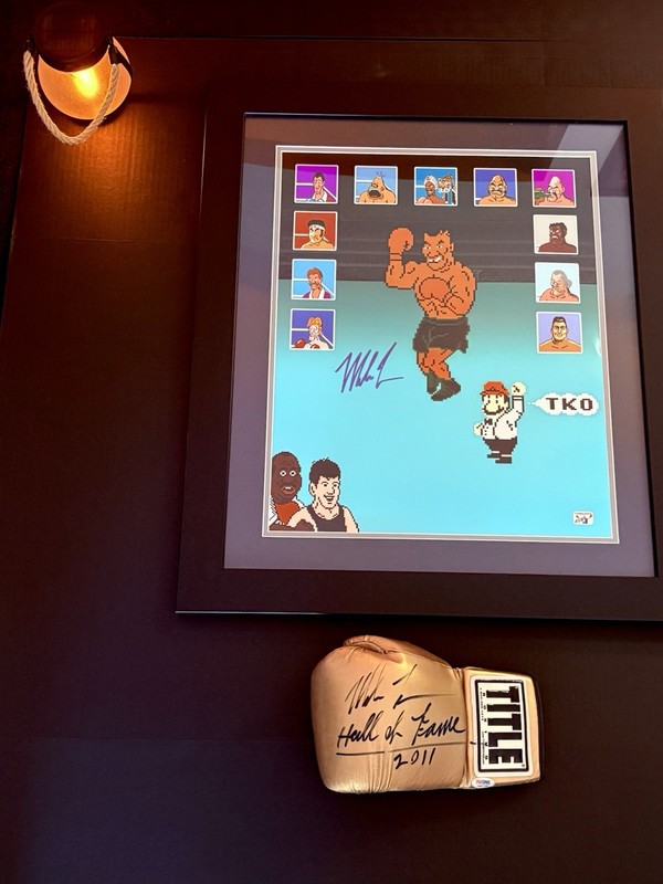 Mike Tyson Signed Punch-Out!! Framed Poster & HOF Auto Boxing Glove Nintendo NES