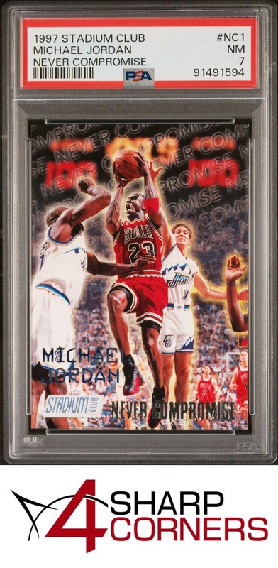 1997 STADIUM CLUB NEVER COMPROMISE #NC1 MICHAEL JORDAN HOF PSA 7