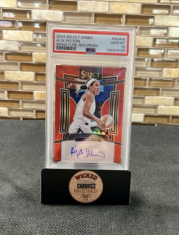 2024 Select WNBA Signatures Red Prizm /99 A'ja Wilson PSA 10 GEM MT Auto POP 10! view 2