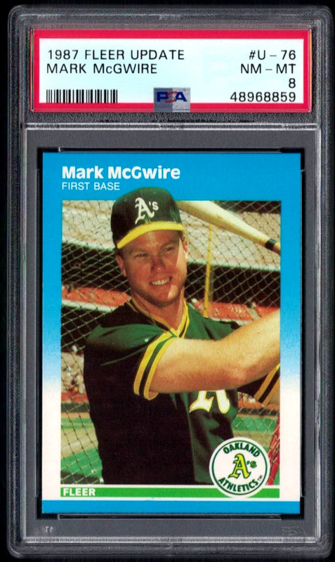 1987 FLEER UPDATE #U-76 MARK MCGWIRE - OAKLAND A's - PSA 8 NM-MT #48968859