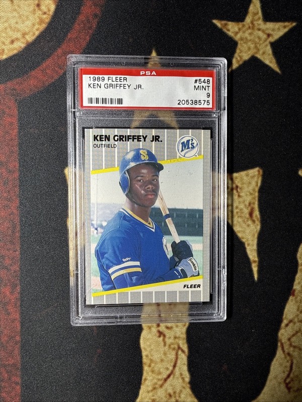 1989 FLEER #548 KEN GRIFFEY JR ROOKIE RC CARD PSA 9
