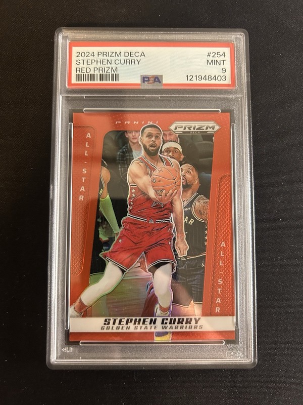 2024-25 Prizm Deca Prizms Red #254 Stephen Curry AS 148/199 PSA 9 MINT Warriors